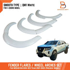 White QM1 Smooth Fender Flares for Nissan Navara D23 (2021-2023)