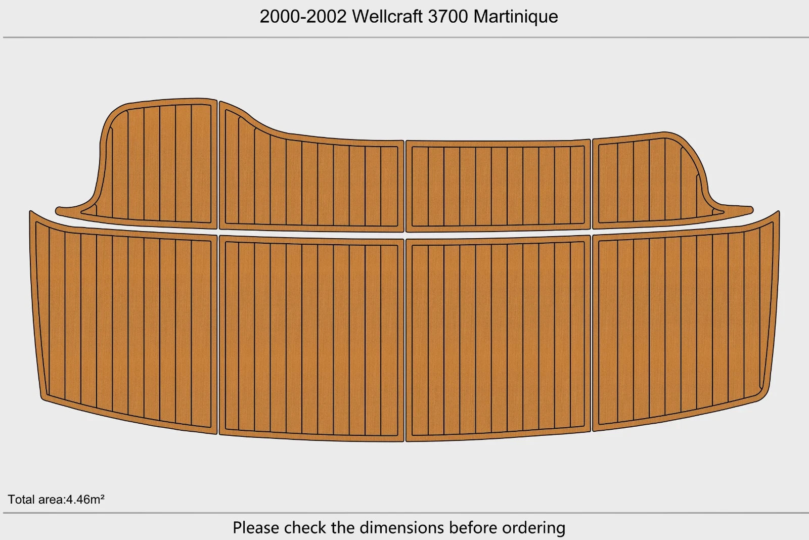 EVA Foam Teak Deck Floor for Wellcraft 3700 Martinique (2000–2002)