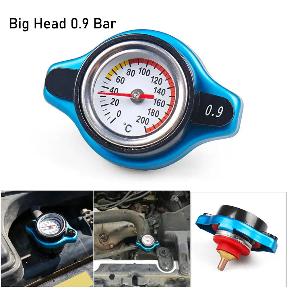 Car Thermostat Radiator Cap with Water Temp Gauge for Universal