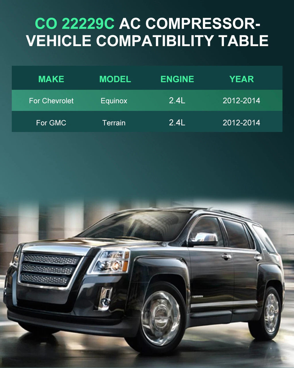 A/C Compressor for Chevy Equinox GMC Terrain (2012–2014) 2.4L