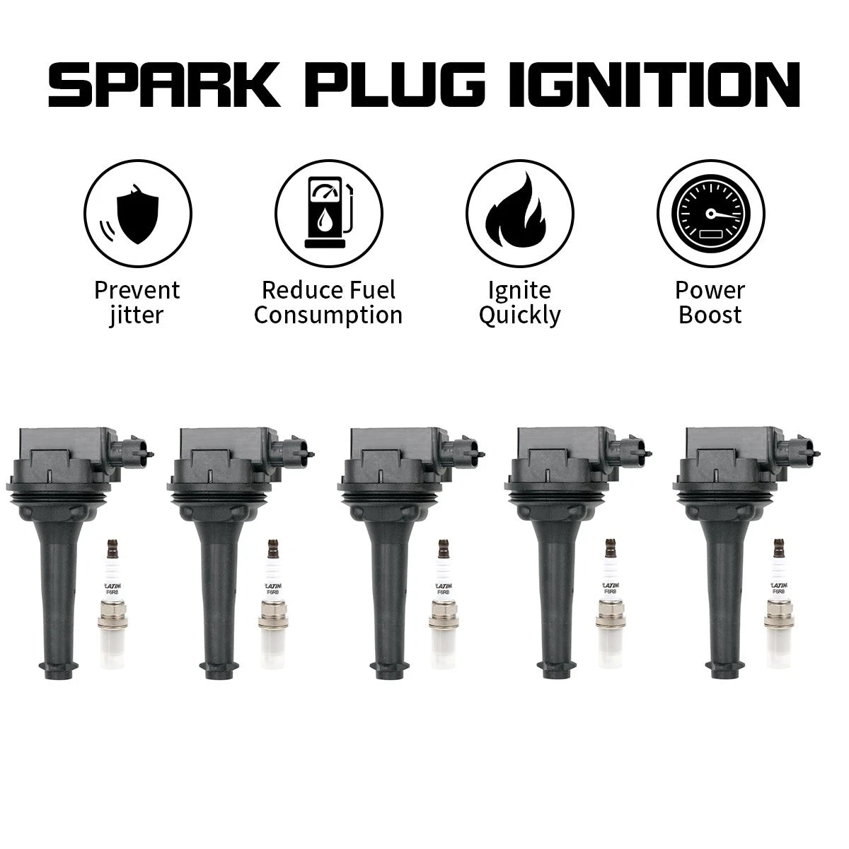 5X Ignition Coils + Spark Plugs for Volvo XC70 V70 XC90 C70 (1999–2007) 30713416 UF341
