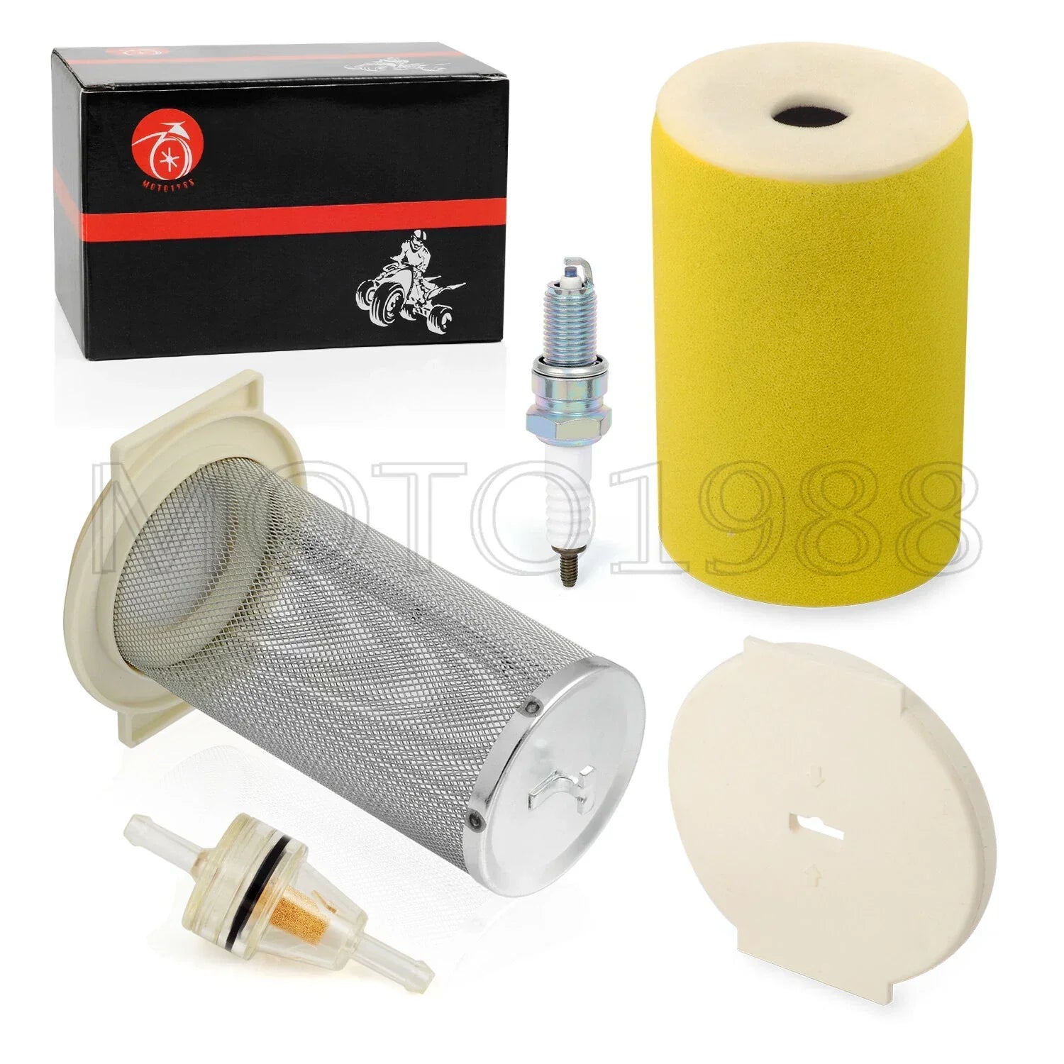 Air Filter Guide End Cap Spark Plug Kit for Yamaha Moto 4 (1987–1995)