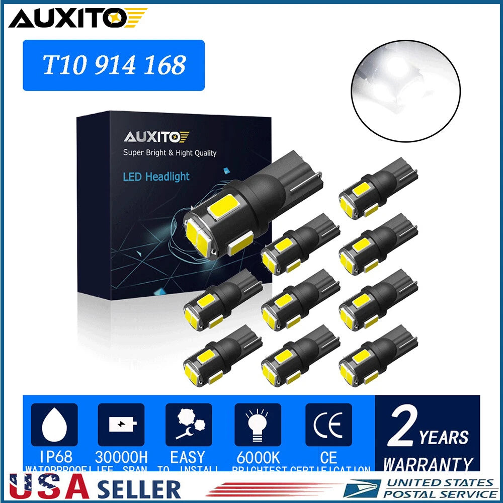 Set of 10 LED Wedge Interior Map Dome Side Marker Lamps for Various Models