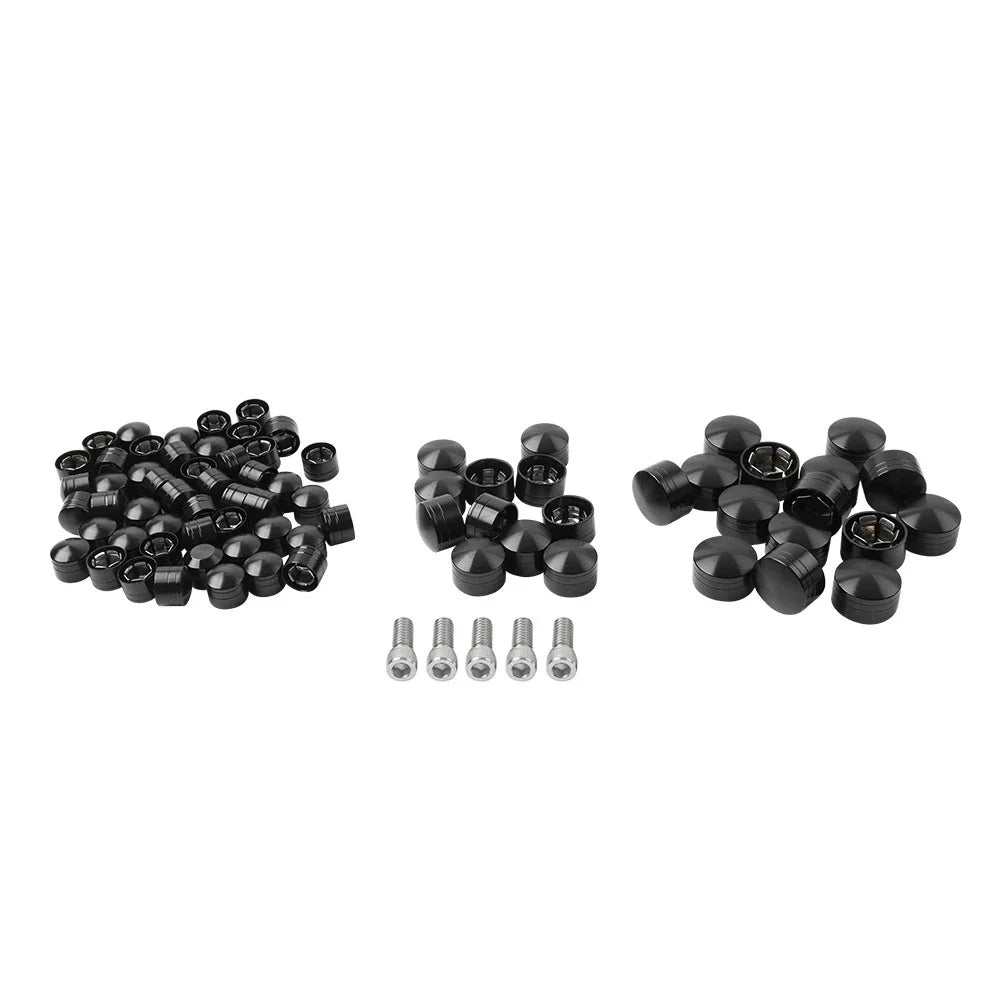 75X Black Engine Bolt Topper Caps for Harley Touring Road Street Glide (07-16)