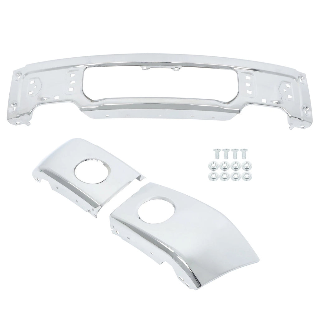 Split Style Front Bumper for Ford F-150 (2009-2015) Steel Chrome