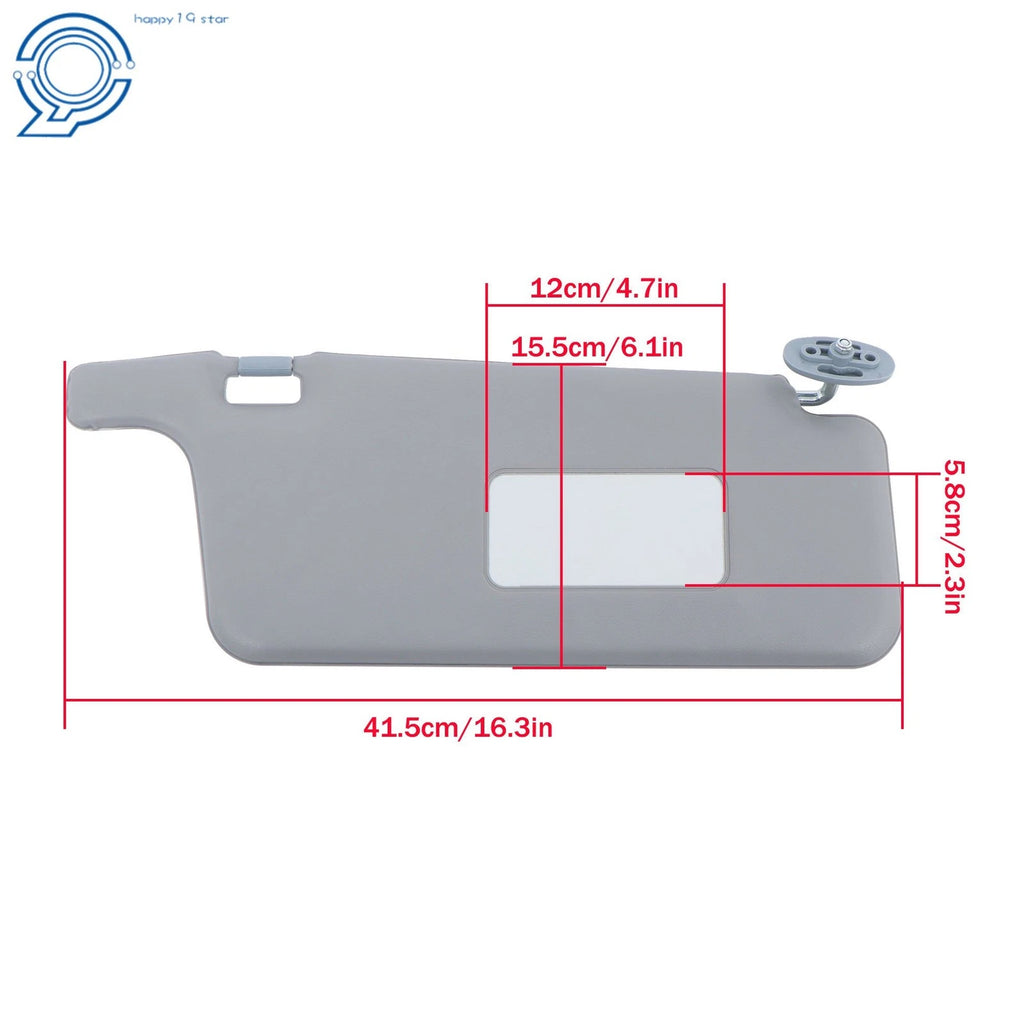 Set of 2 Sun Visors for Honda Civic (1996-2001) Gray with Mirror