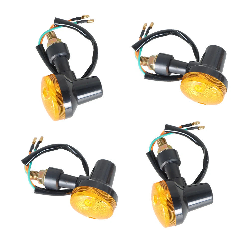 Set of 4 Universal Motorcycle Turn Signal Lights Amber Indicator