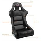 NRG FRP-302BK-V Bucket Seat for Universal Fit (Large Size)