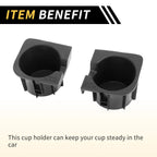 Set of 2 Center Console Cup Holder Inserts for Toyota Tacoma (2010–2015) No. 6699204012 Black