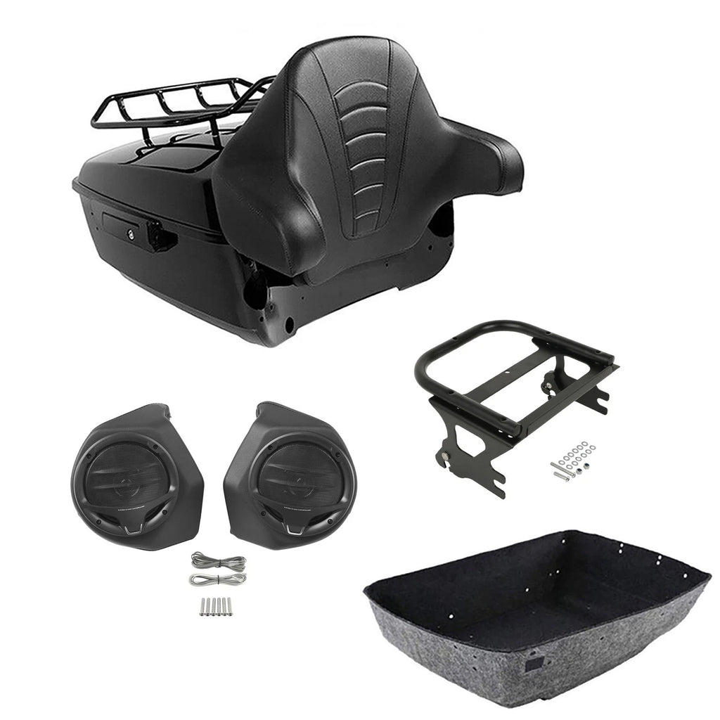 Trunk Backrest Rack Speaker Mount for Harley Touring Street Glide (1997–2008)