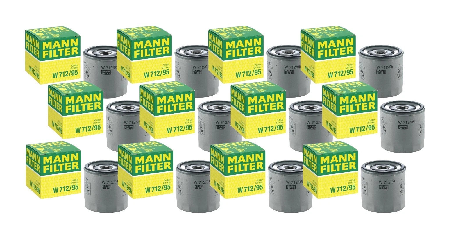 Set of 12 Engine Oil Filters W 712/95 for Audi A3 Q3 Volkswagen Golf Jetta