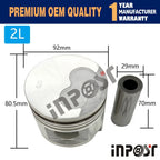 Set of 4 Pistons with Rings for Toyota 2L-T, 2L-TE, 2L-THE (1975–1985)