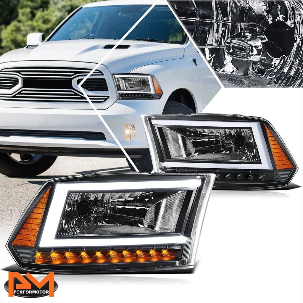 C-Shape LED Tube DRL Headlights for Ram 1500 2500 3500 (2009–2024)