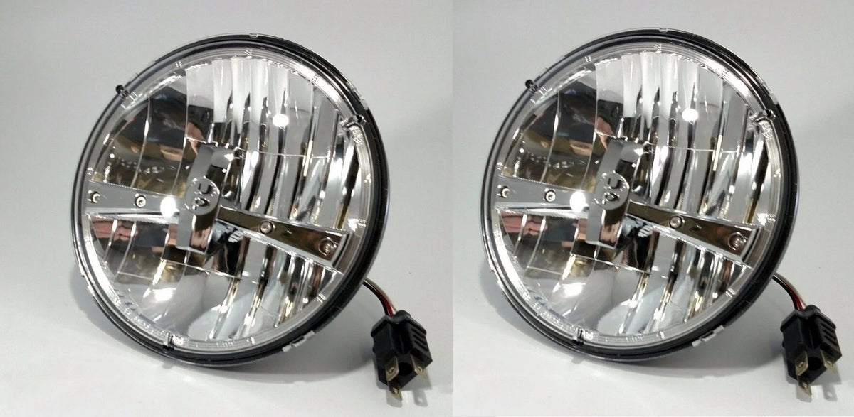 7 Inch LED Headlight Bulb Pair High Power Chrome Dual Function for Universal