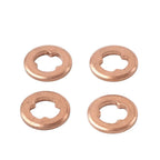 4 x Copper Diesel Injector Nozzle Seal Washers for Mazda BT-50, Ford (2006-2011)