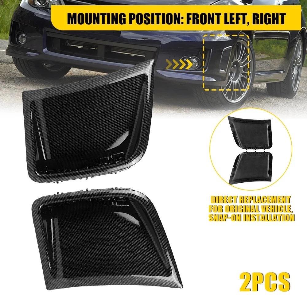 Pair Carbon Fiber Style Front Bumper Side Air Vents for Subaru WRX STi (2008–2014)