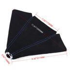 Shift Knob Boot Cover for (Leather, Black, Blue Stitches)