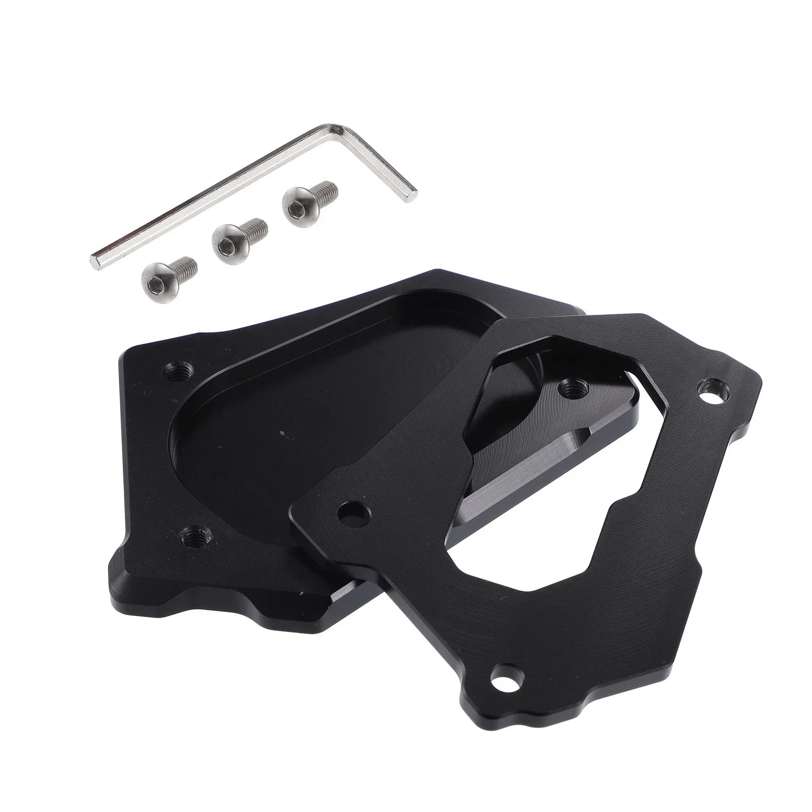 Aluminum Alloy Kickstand Plate Pad for BMW R1250GS 2018-2019 (Black)