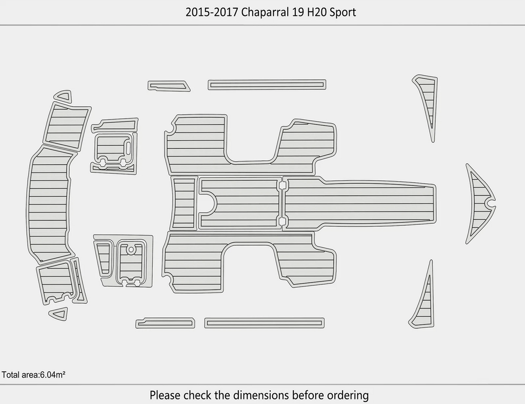 EVA Pads for Chaparral 19 H20 (2016) - Teak Deck Foam Flooring Mat
