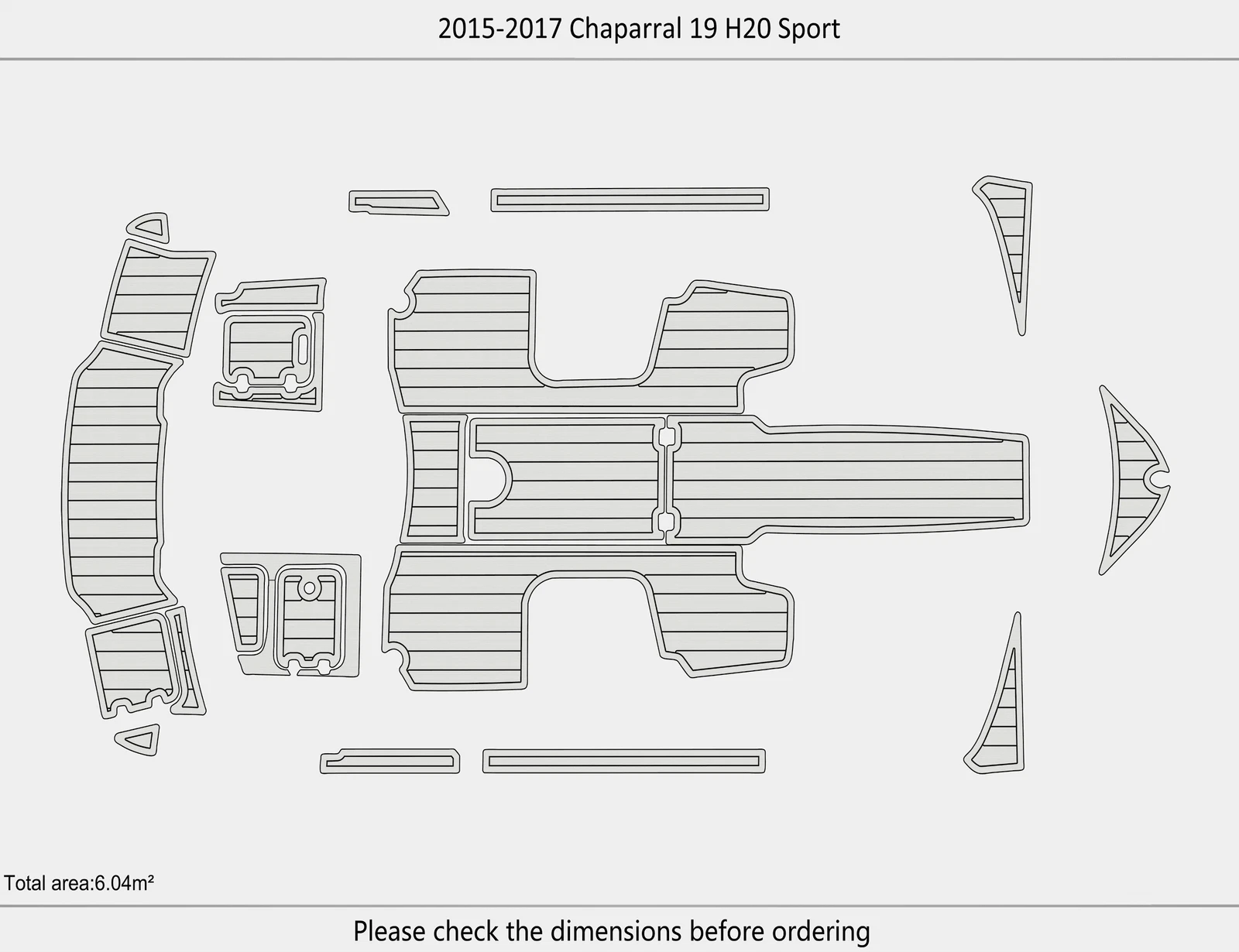 EVA Pads for Chaparral 19 H20 (2016) - Teak Deck Foam Flooring Mat