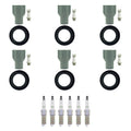 Set of 6 NGK G-Power Platinum Spark Plugs & Coil Boots for Camaro Impala Terrain (V6)