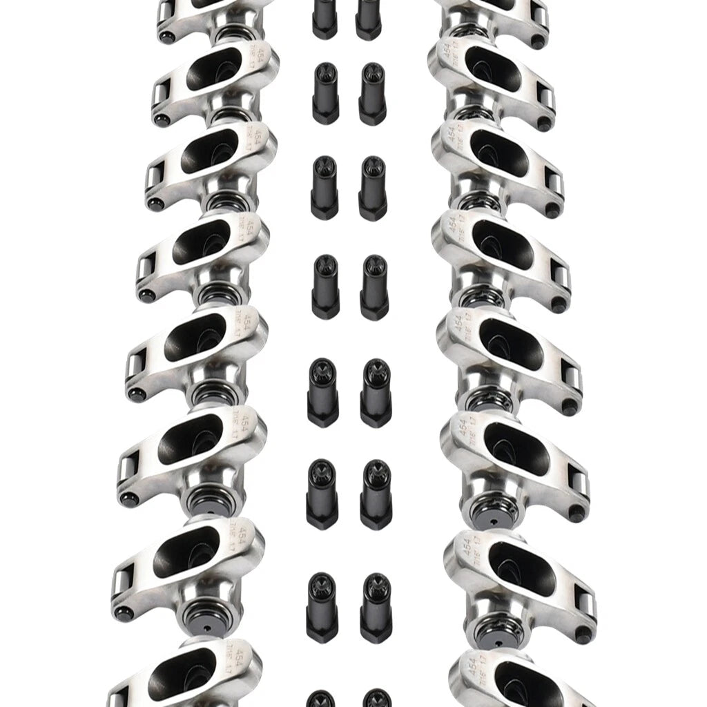 Set of 16 Stainless Steel Roller Rocker Arm Nuts for BBC 454 396 427 (1965–2000)