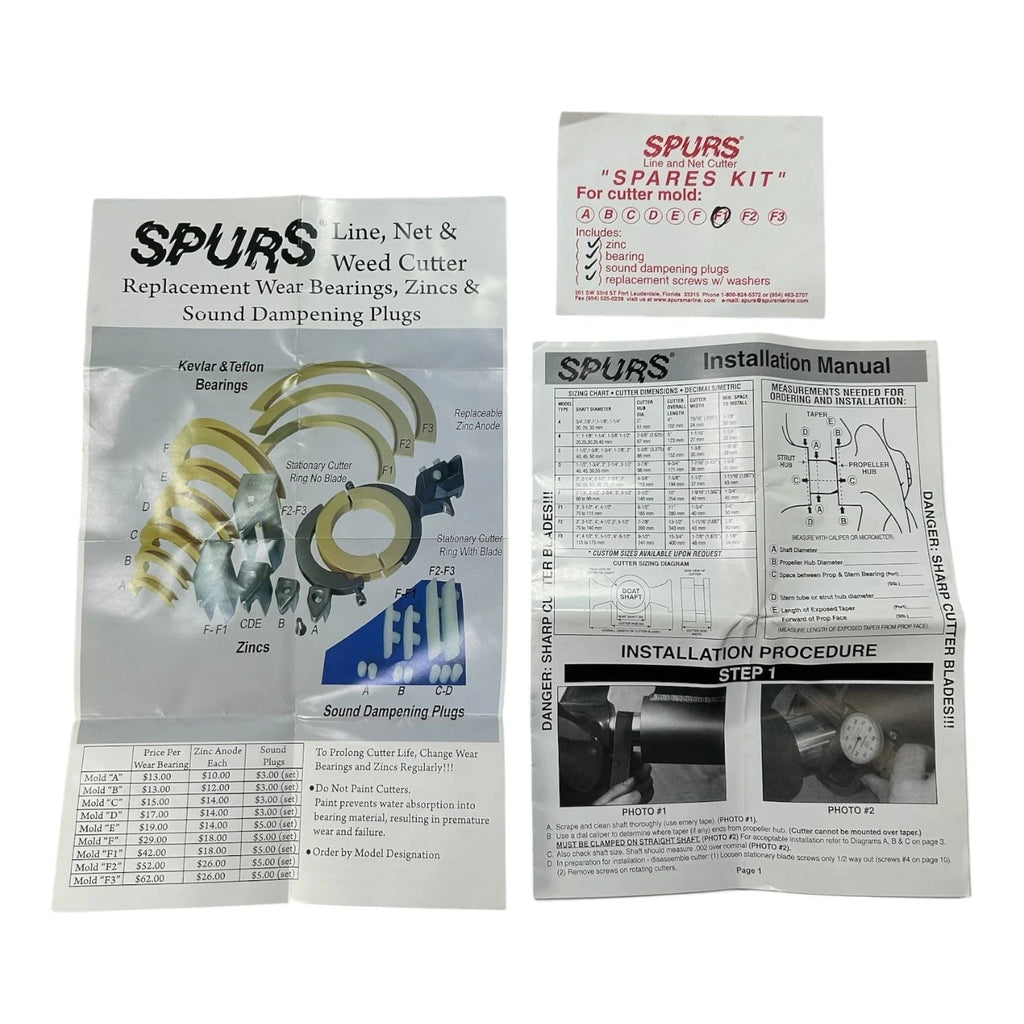 Marine Propeller Line & Net Cutter Assembly for Spurs F1 (Hub Diameter 6.5")