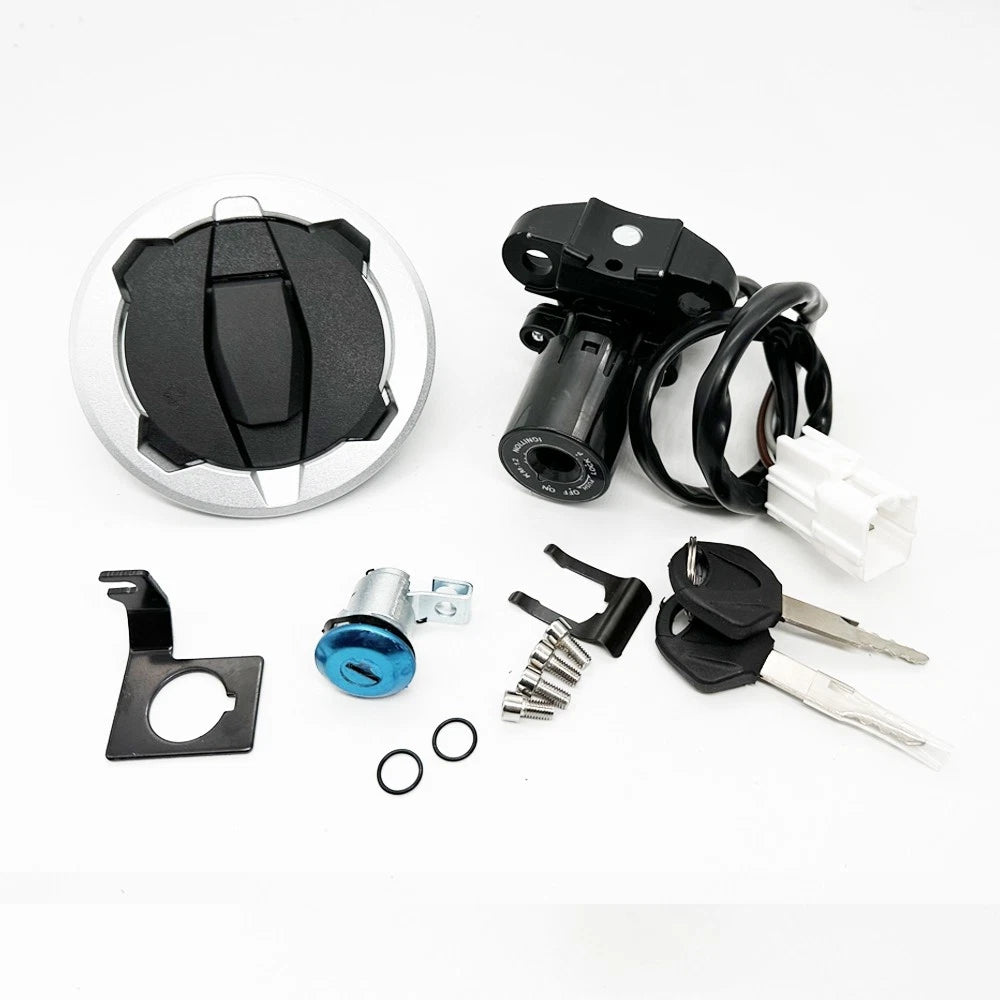 Ignition Switch Gas Cap Seat Lock Set & 2X Keys for Kawasaki Ninja 400 (2018–2023)