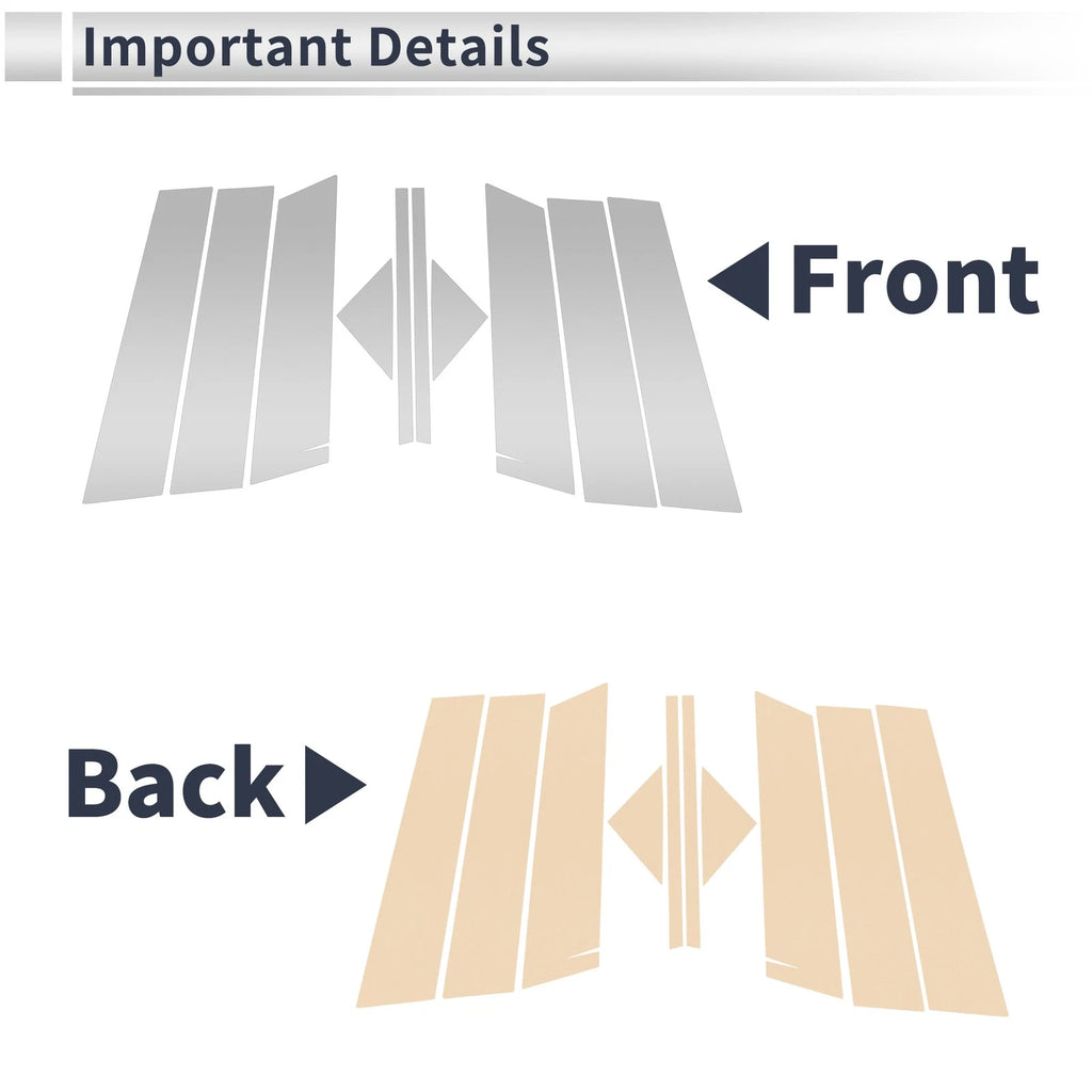 10X Door Pillar Window Trim for Mazda CX-5 (2012–2016) Silver Tone
