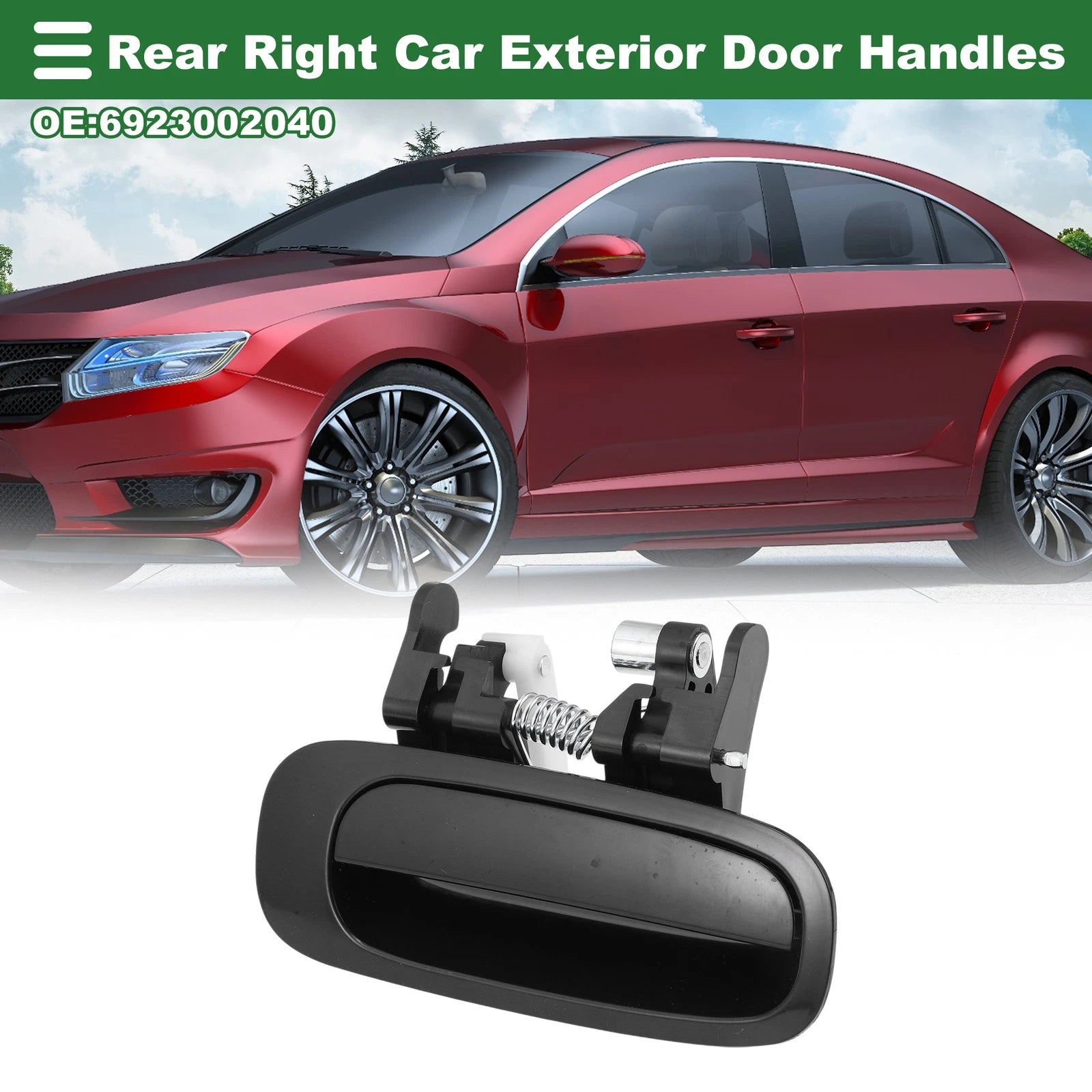 Rear Right Door Handle for Toyota Corolla (1998–2002) No. 6923002040, Black