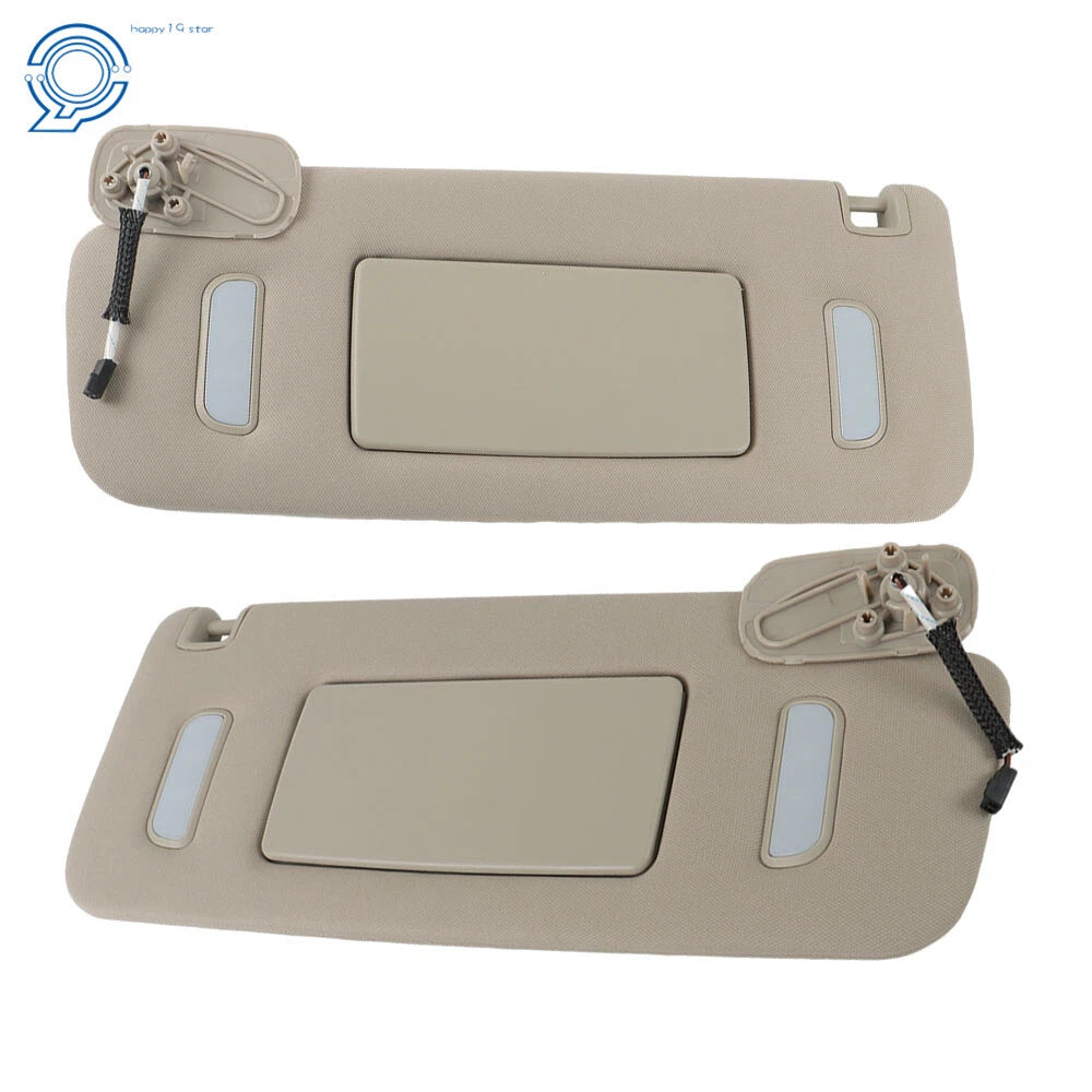 Set of 2 Gray Sun Visors for Chevrolet Silverado Sierra Tahoe Yukon (2007–2014)