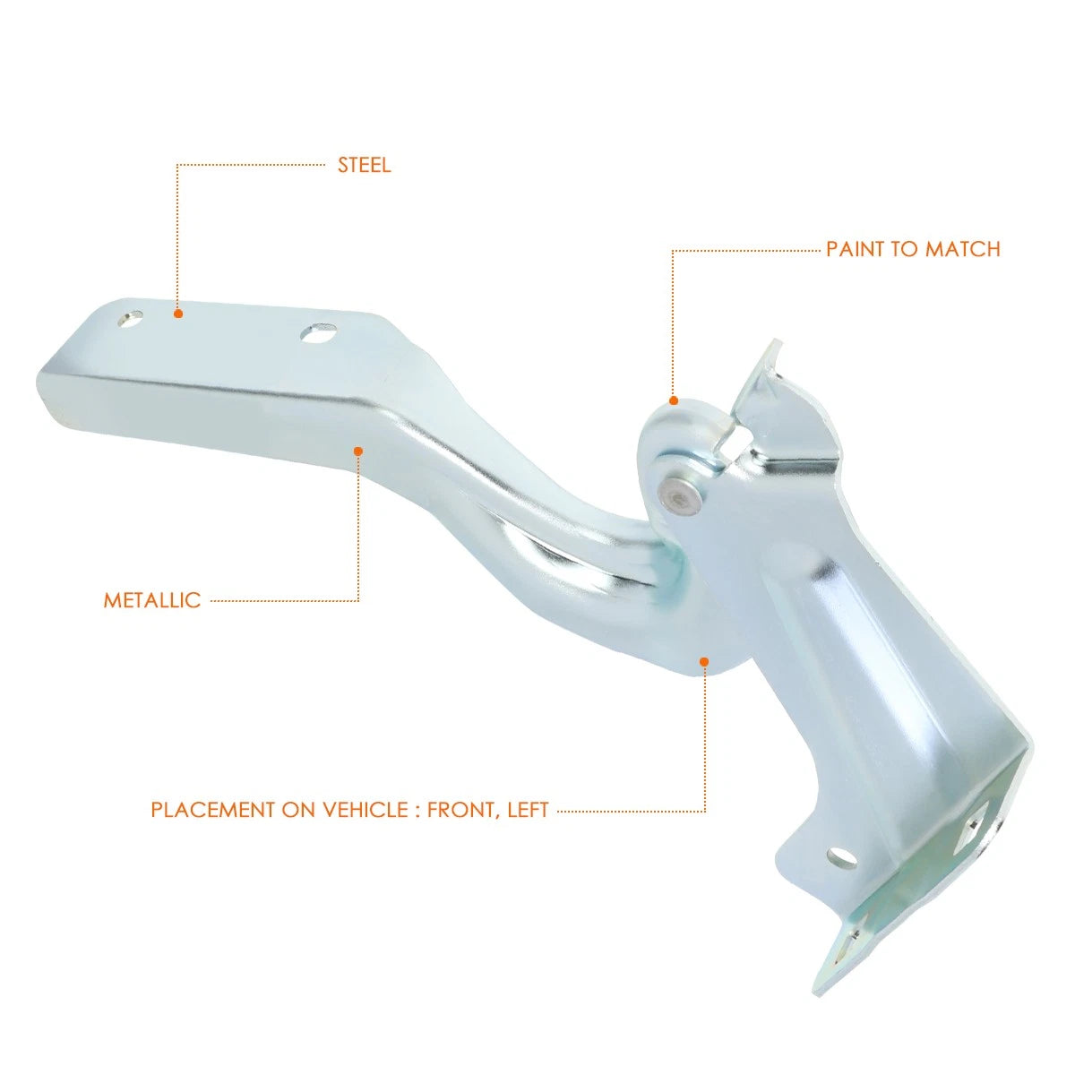 LH Driver Side Steel Engine Hood Hinge for Nissan Versa (2012–2019)