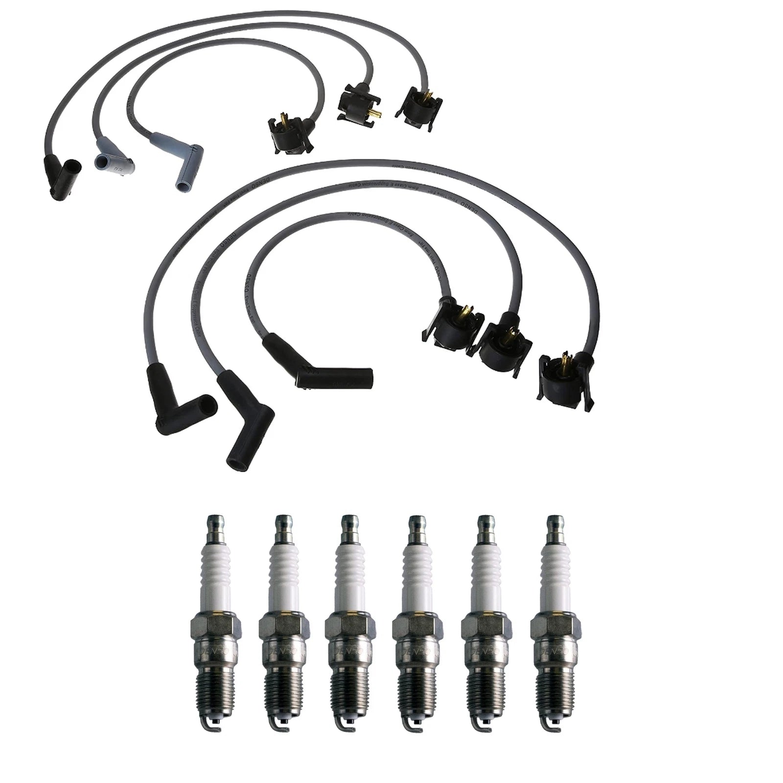 Denso Wire Set & 6 U-Groove Spark Plugs for Ford Mazda 3.0L