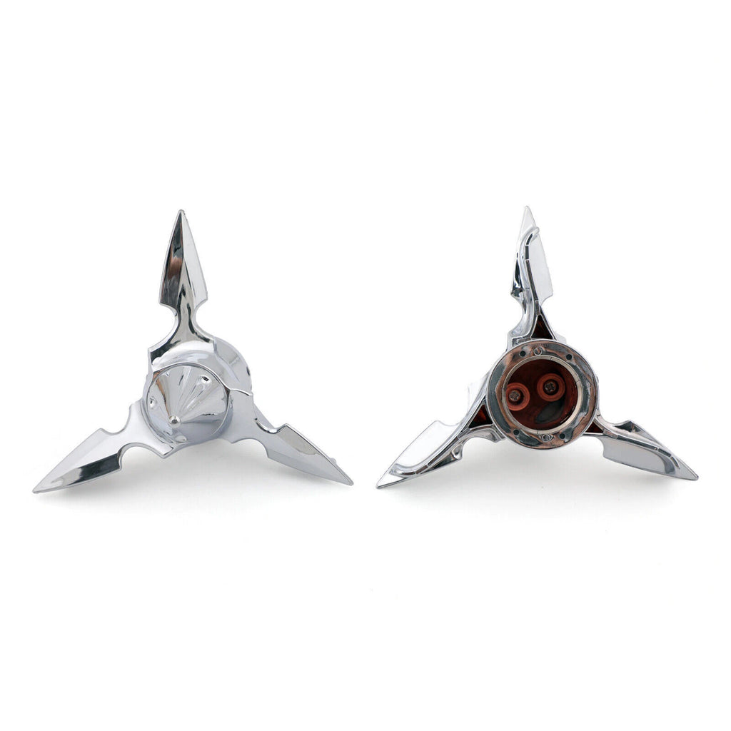 Chrome Spun Blade Front Axle Cap Nut Cover for Harley Softail Touring (GB T9)