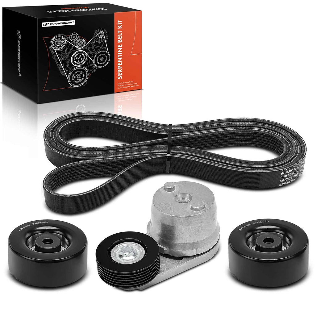 Set of 4 Serpentine Belt Drive Components for Chevy Silverado 1500 