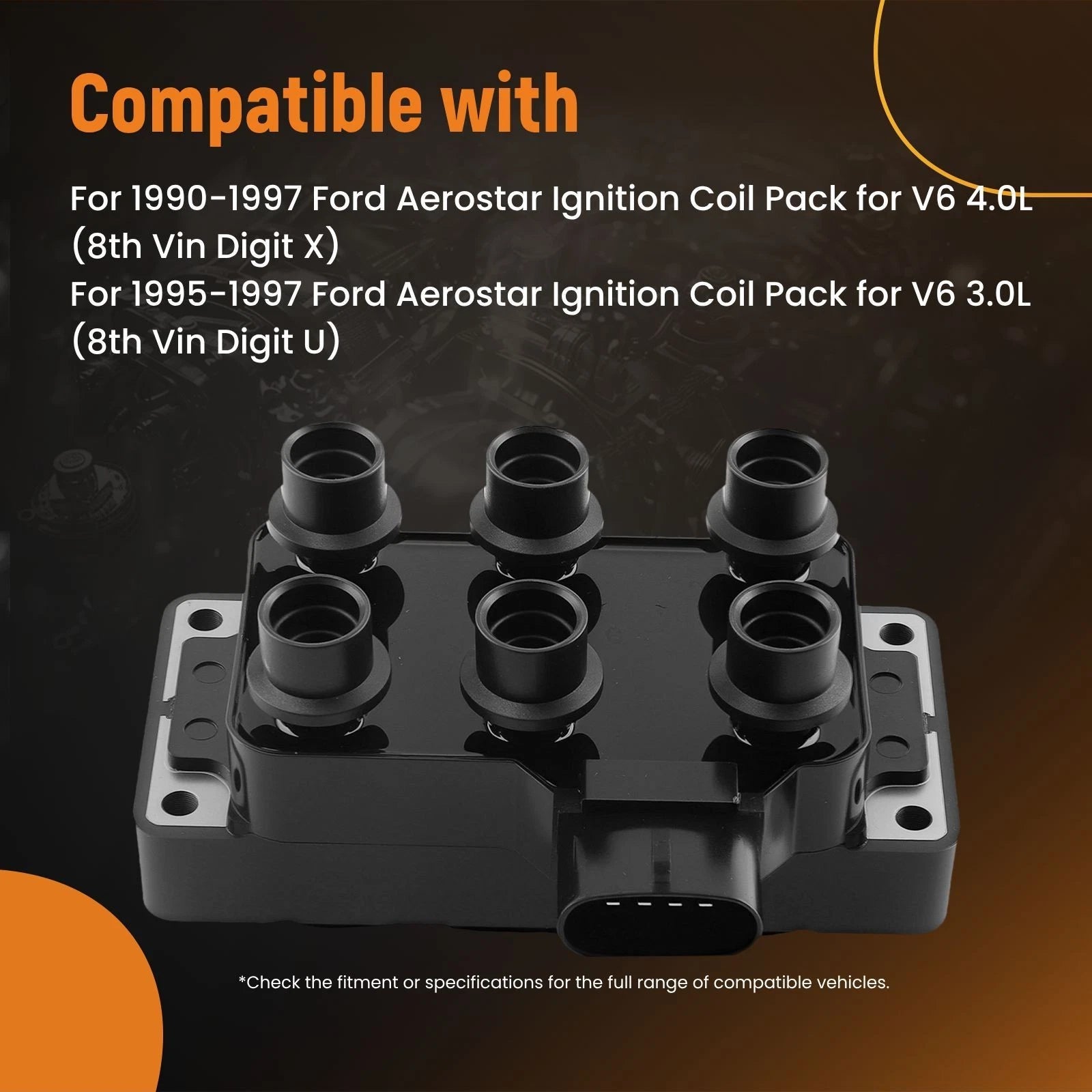 Ignition Coil for Ford E-150 E-250 E-350 V6 4.2L (1997)