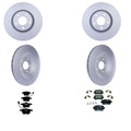 Set of 4 Hella Low-Met Disc Brake Pads & Rotors for Audi A6 A6 Quattro