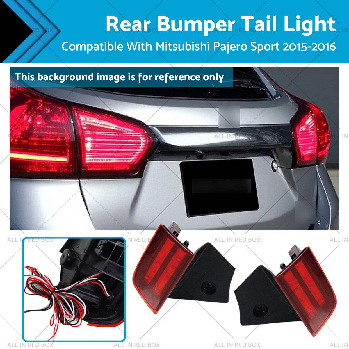 Pair Rear Bumper Tail Lights for Mitsubishi Pajero Sport (2015–2016)