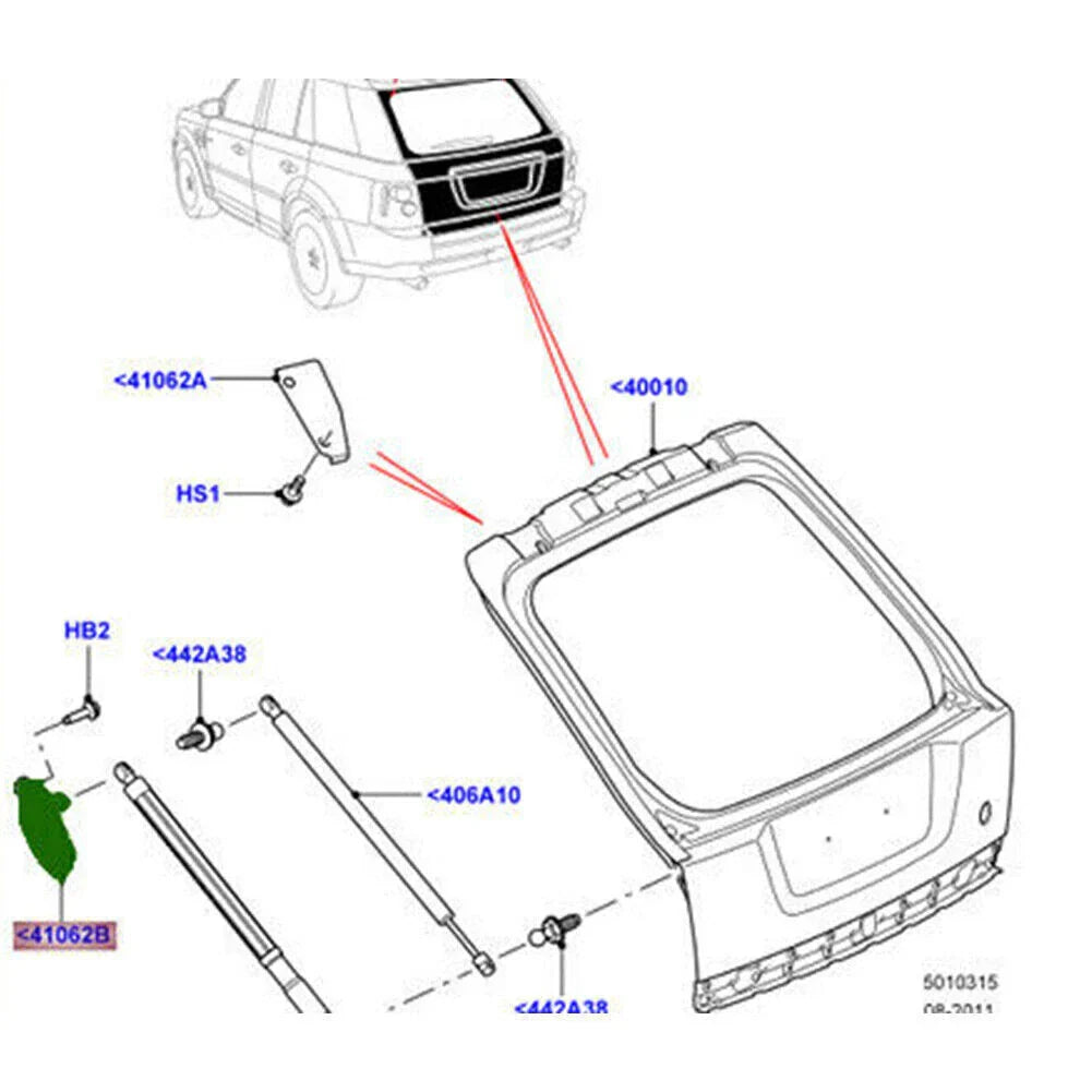 Tailgate Power Strut Bracket for Range Rover Sport (2010-2013) Left Side