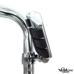 Chrome Waffle Foot Peg Clamp Kit for Harley Sportster Touring (1", 1.25")