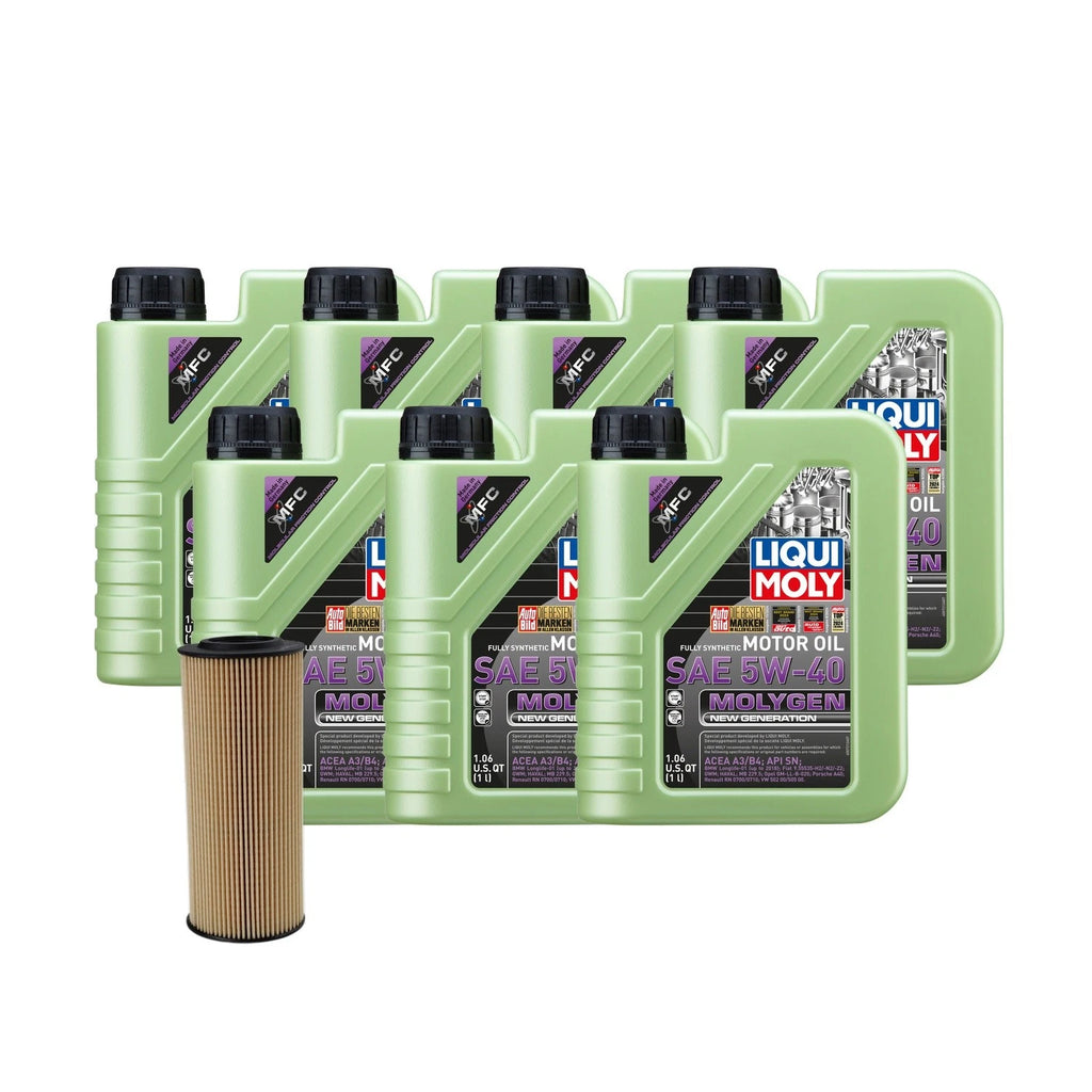 Oil Change Kit 7L Liqui Moly Molygen 5W-40 for Audi V6 3.0/3.2L