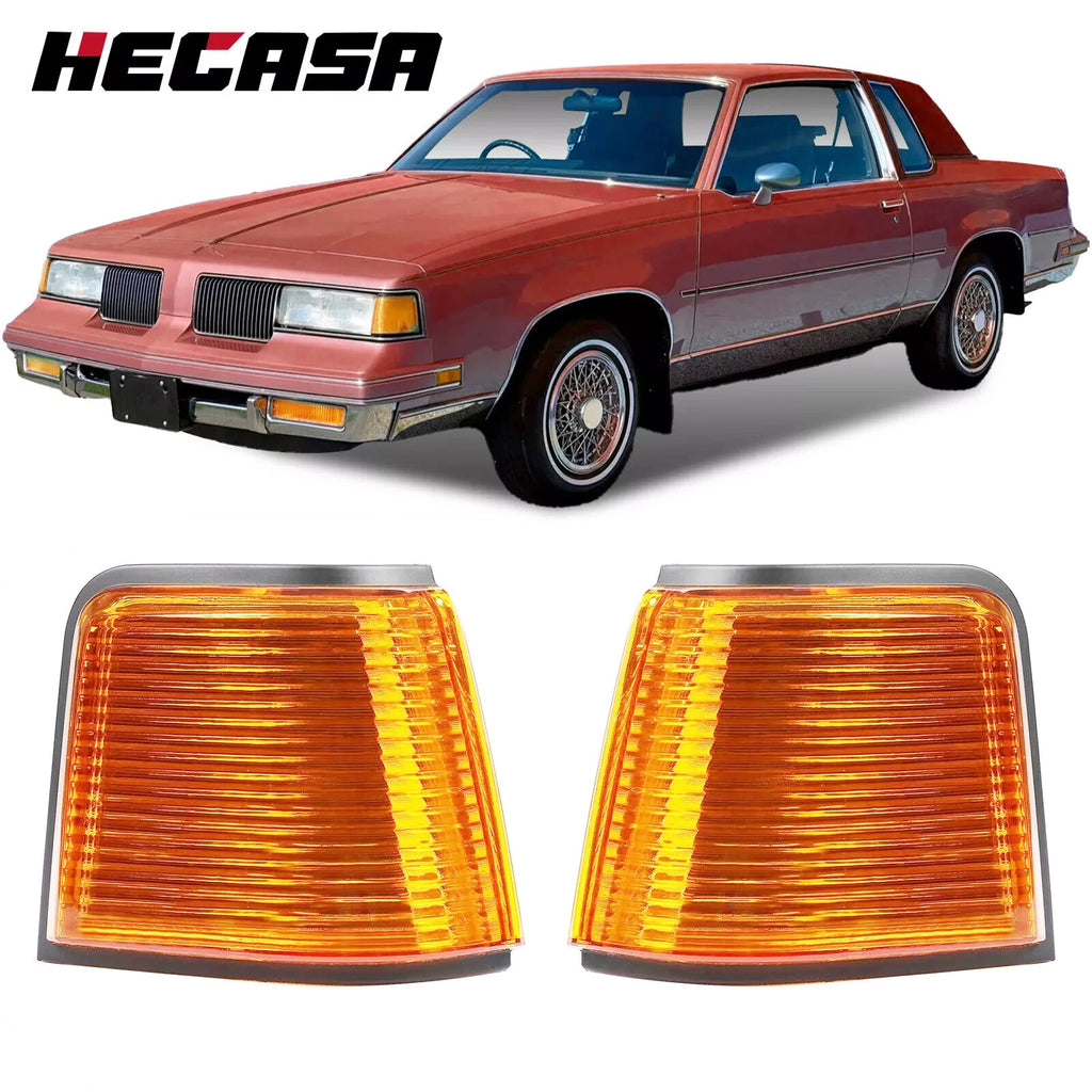 Front Amber Marker Lights Lens Set for Oldsmobile Cutlass Supreme (1987–1988)