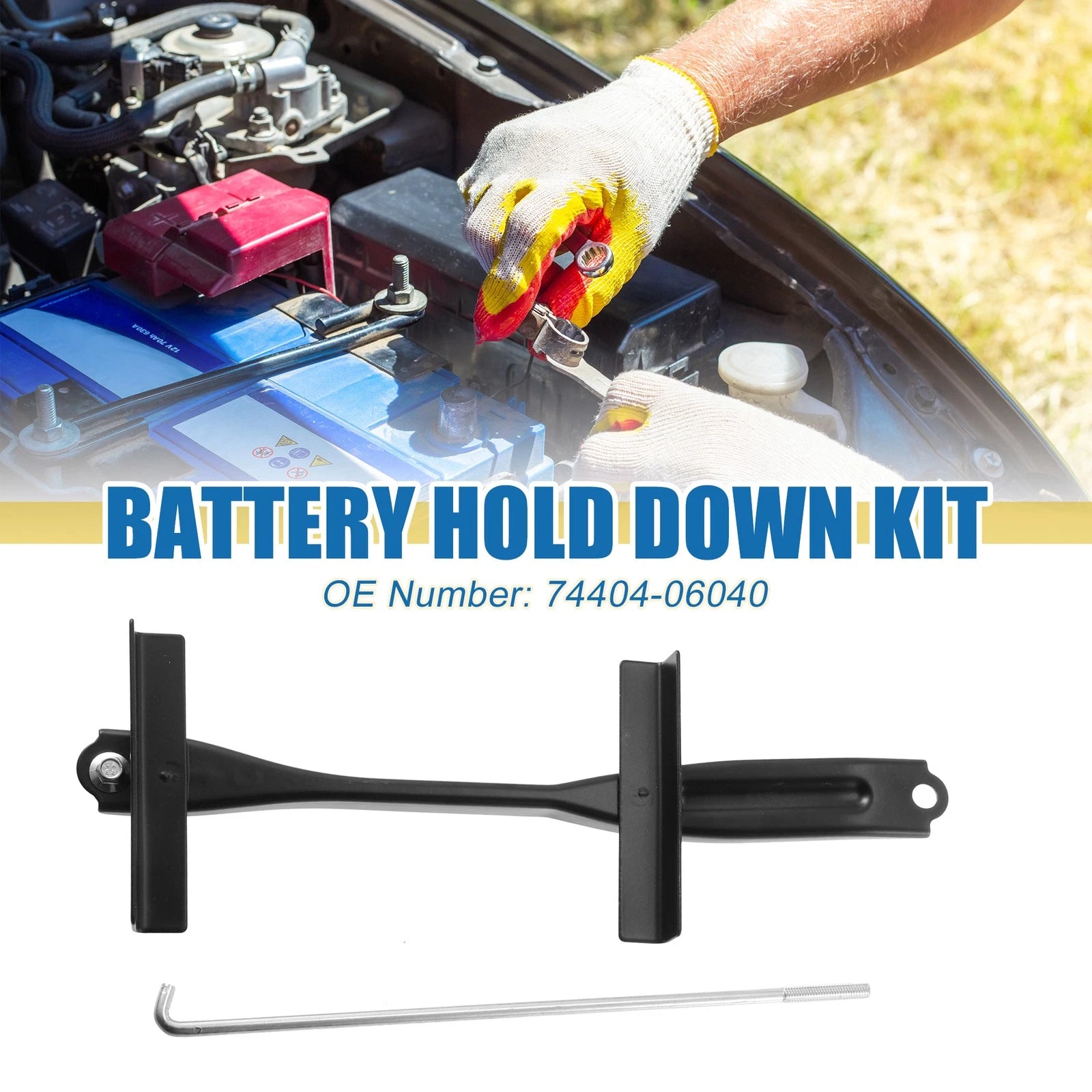 Battery Hold Down Mount Bracket Kit 74404-06040 for Toyota Camry (2007–2011)