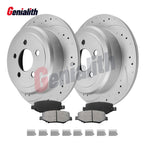 Set of 2 Rear Drilled Brake Rotors & Brake Pads for Dodge Nitro Jeep Liberty (2008–2012)