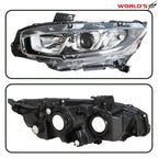 Halogen Headlight for Honda Civic (2016–2018) Chrome Driver Left