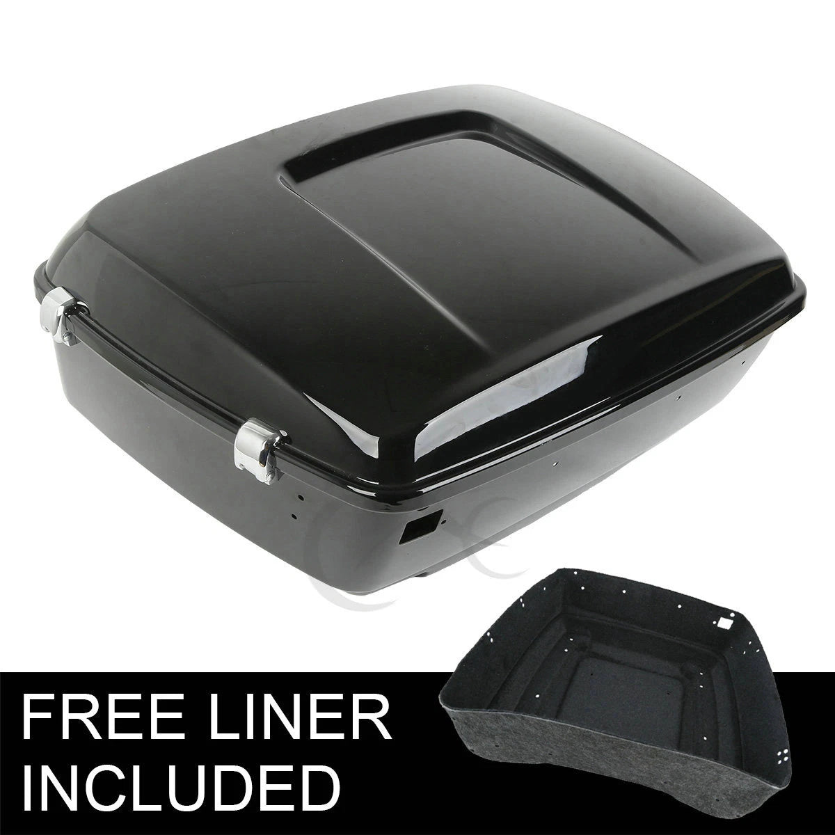 Vivid Black 13.7" King Trunk for Harley Davidson Touring Road Glide (2014–2026)