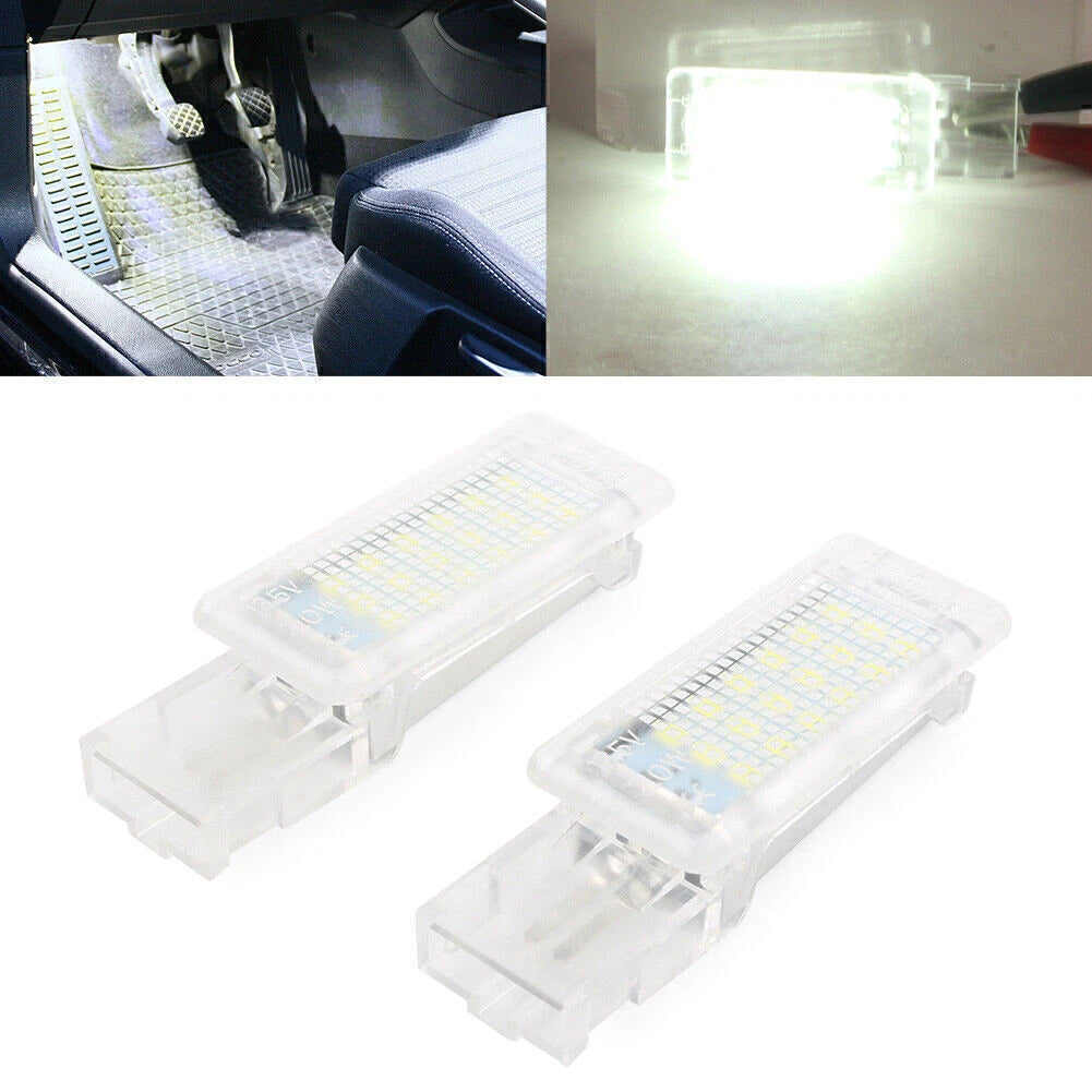 2X White LED Footwell Light Lamp for VW Passat Jetta