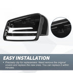 Rearview Mirror Cover Cap Gloss Black for Mercedes-Benz W176 W204 W212 W211