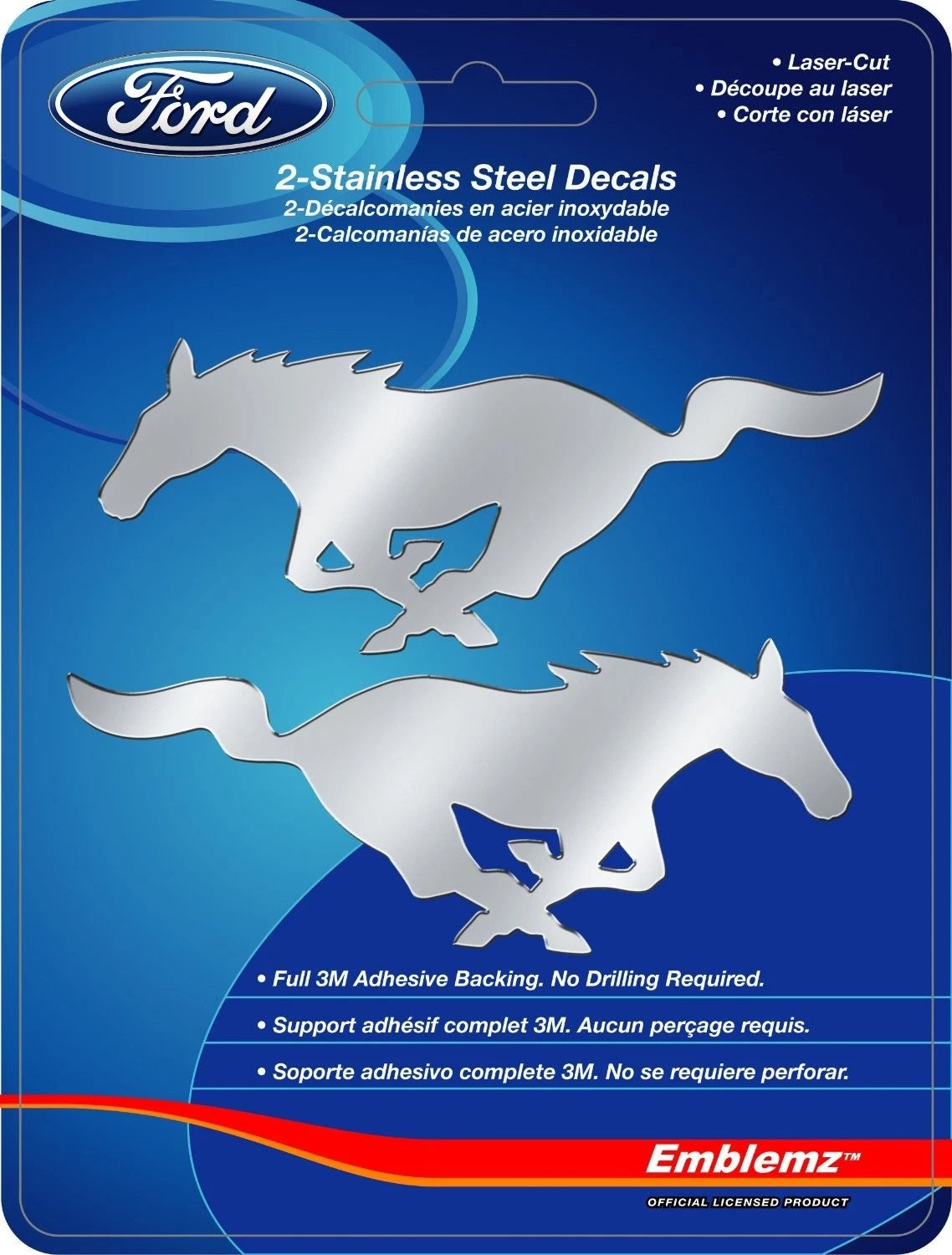 Chrome Emblem Tag Adhesive Sticker for Ford Mustang (All Years)