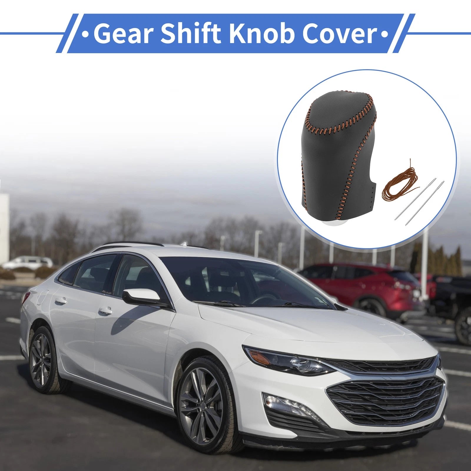 1 Pc Gear Shift Knob Cover for Chevrolet Malibu (2016–2020) - Black Brown